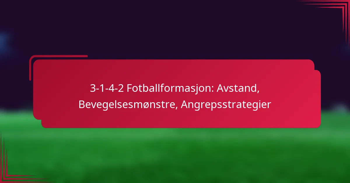 You are currently viewing 3-1-4-2 Fotballformasjon: Avstand, Bevegelsesmønstre, Angrepsstrategier