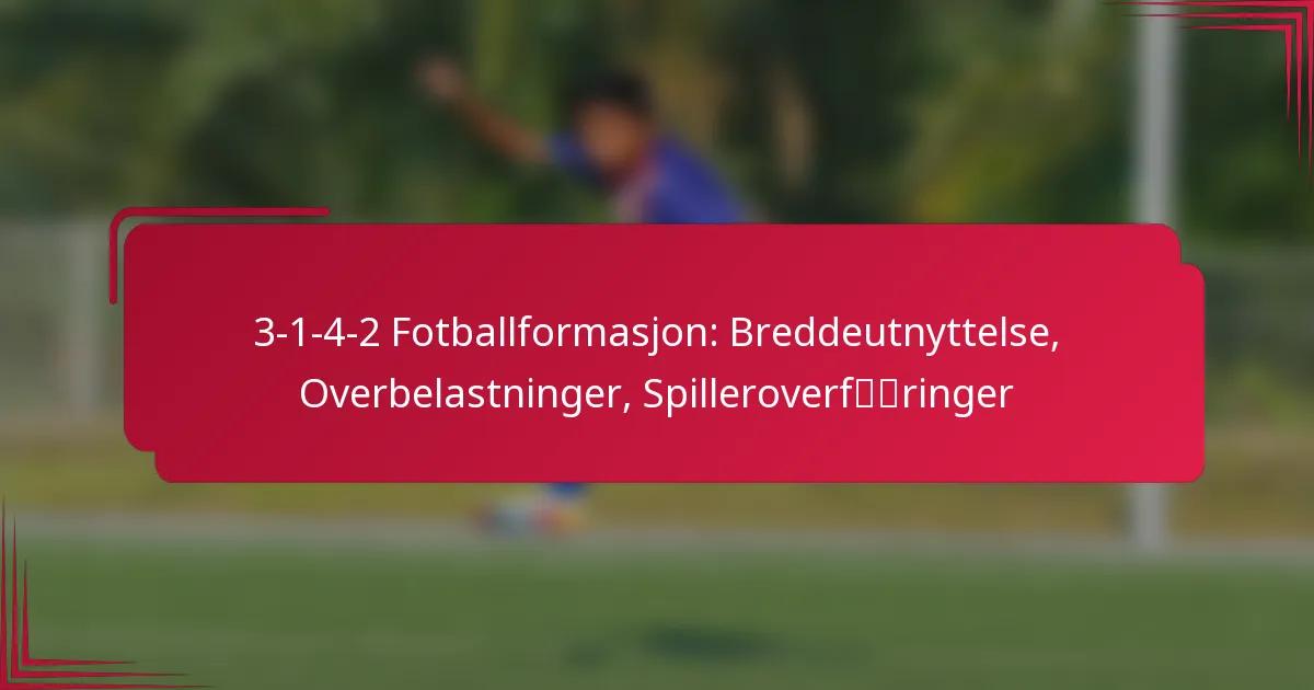 You are currently viewing 3-1-4-2 Fotballformasjon: Breddeutnyttelse, Overbelastninger, Spilleroverføringer