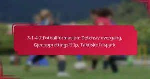 Read more about the article 3-1-4-2 Fotballformasjon: Defensiv overgang, Gjenopprettingsløp, Taktiske frispark