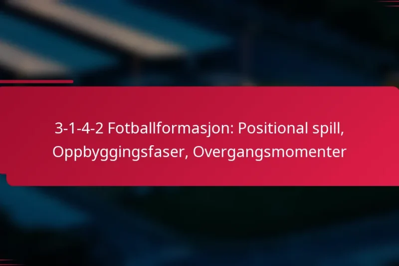 3-1-4-2 Fotballformasjon: Positional spill, Oppbyggingsfaser, Overgangsmomenter
