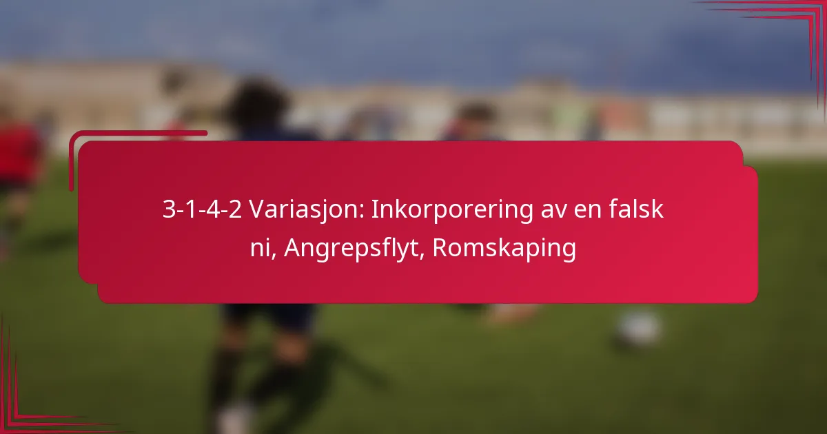 You are currently viewing 3-1-4-2 Variasjon: Inkorporering av en falsk ni, Angrepsflyt, Romskaping