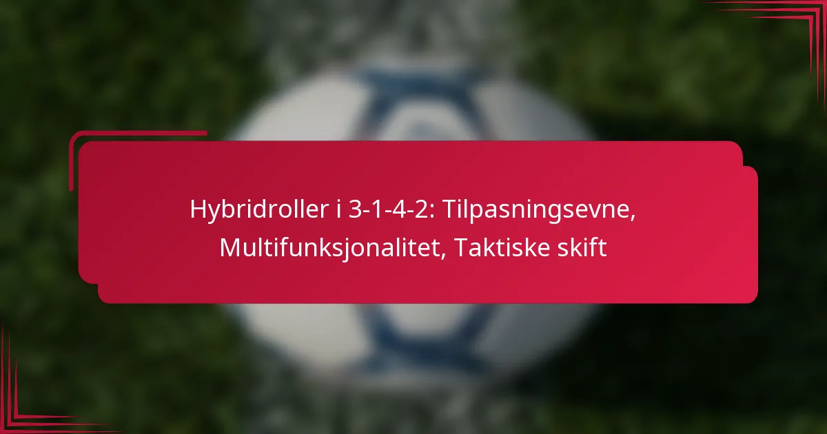 Hybridroller i 3-1-4-2: Tilpasningsevne, Multifunksjonalitet, Taktiske skift