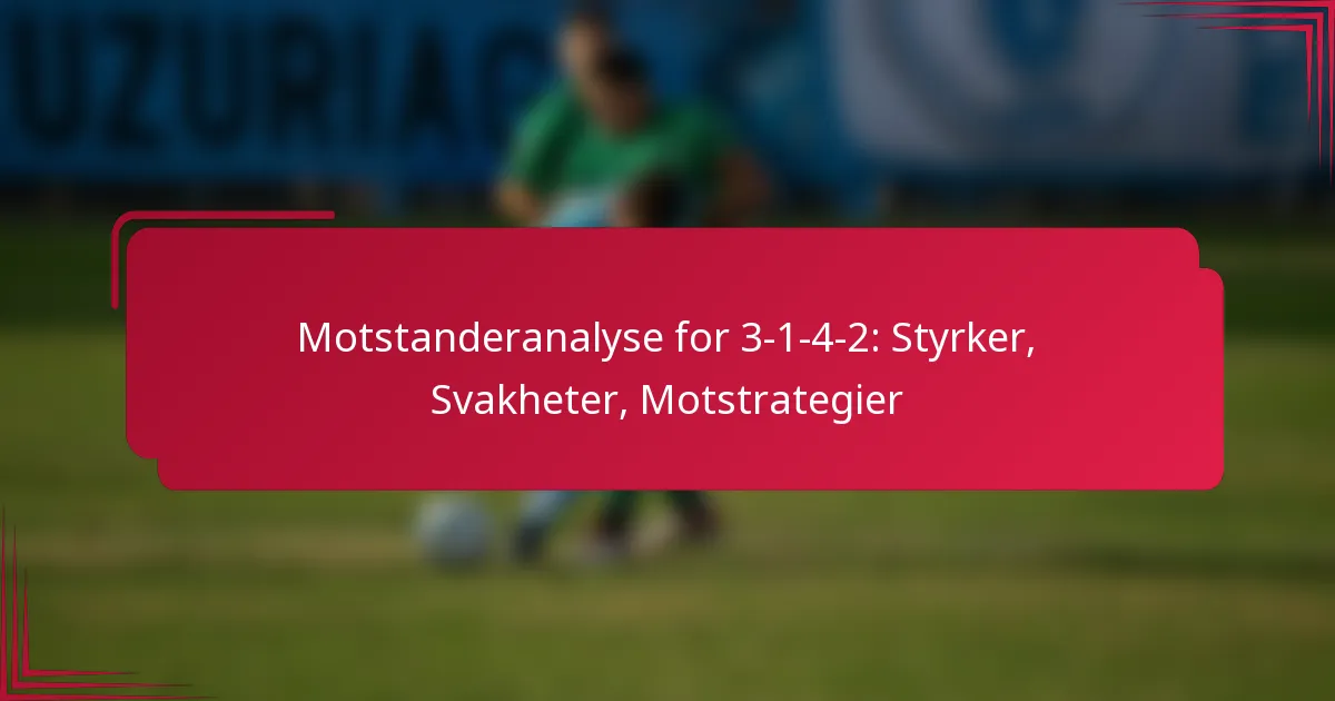 Motstanderanalyse for 3-1-4-2: Styrker, Svakheter, Motstrategier