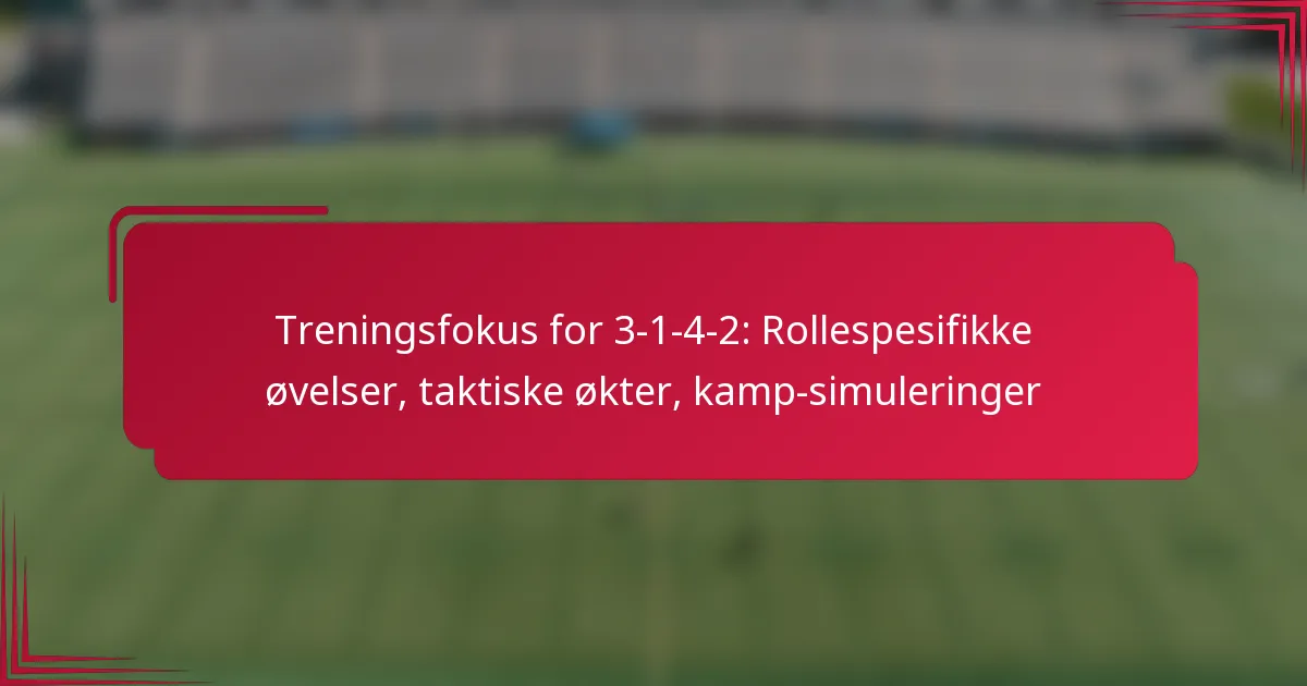 You are currently viewing Treningsfokus for 3-1-4-2: Rollespesifikke øvelser, taktiske økter, kamp-simuleringer