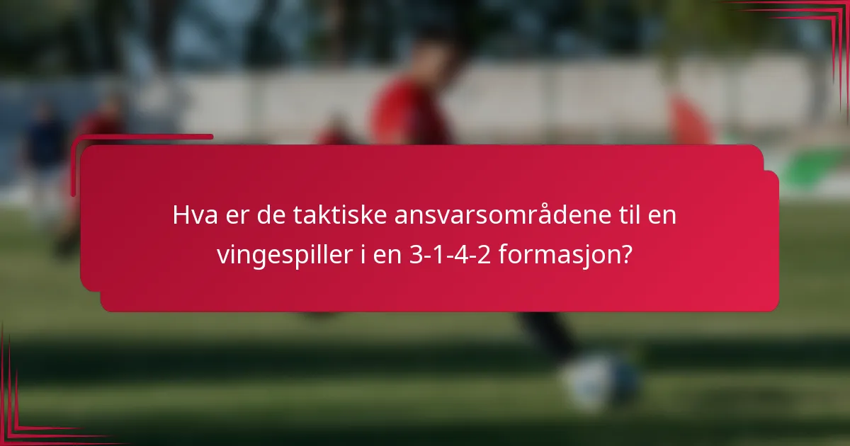 Hva er de taktiske ansvarsområdene til en vingespiller i en 3-1-4-2 formasjon?