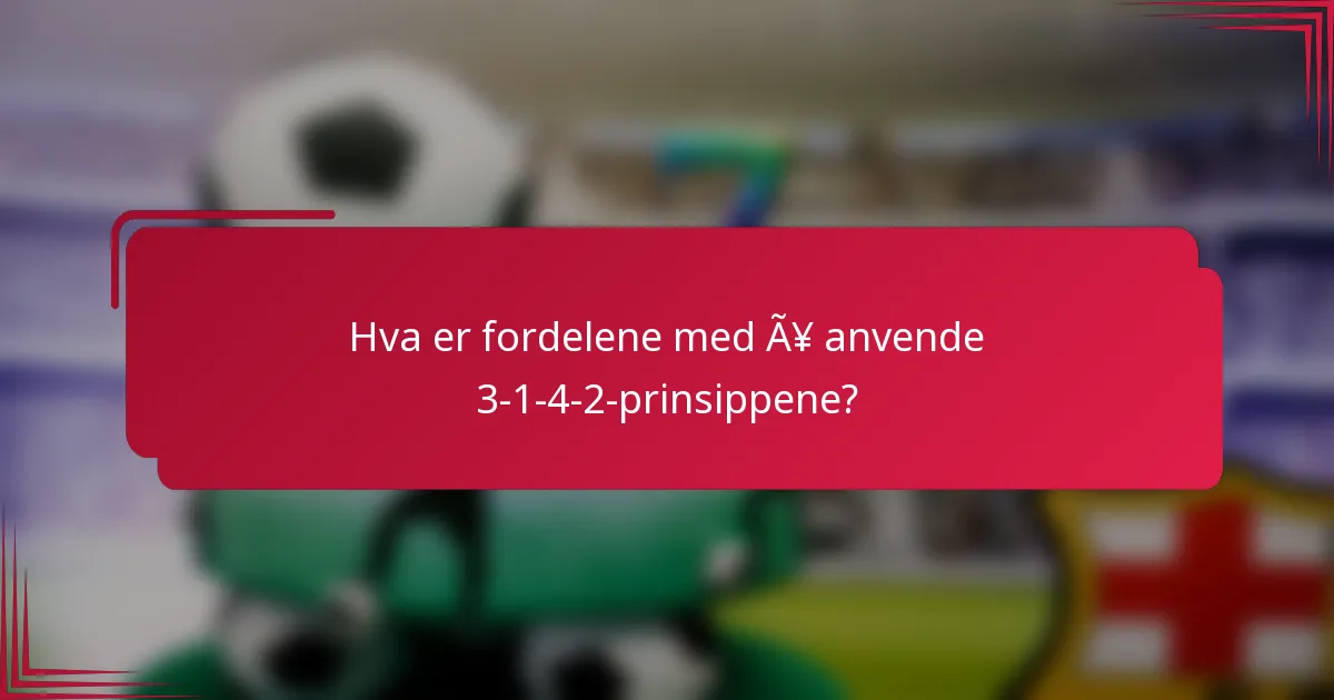 Hva er fordelene med å anvende 3-1-4-2-prinsippene?