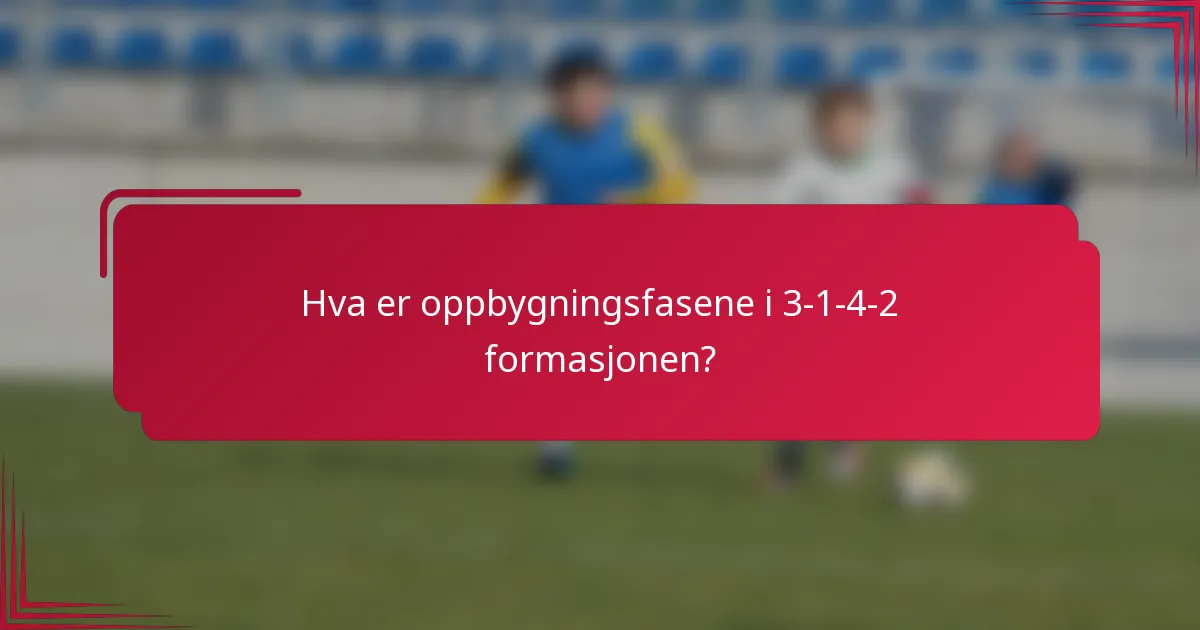 Hva er oppbygningsfasene i 3-1-4-2 formasjonen?
