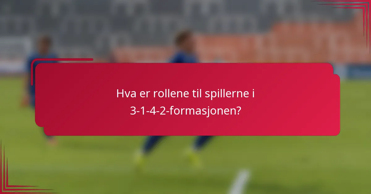 Hva er rollene til spillerne i 3-1-4-2-formasjonen?