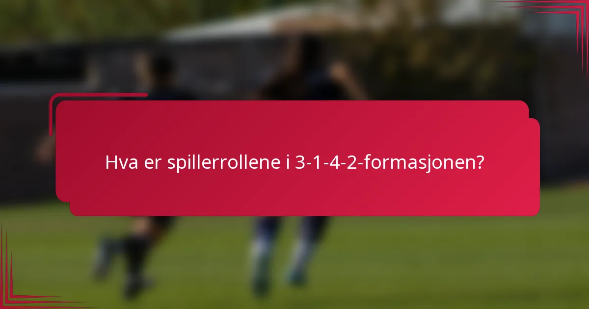 Hva er spillerrollene i 3-1-4-2-formasjonen?
