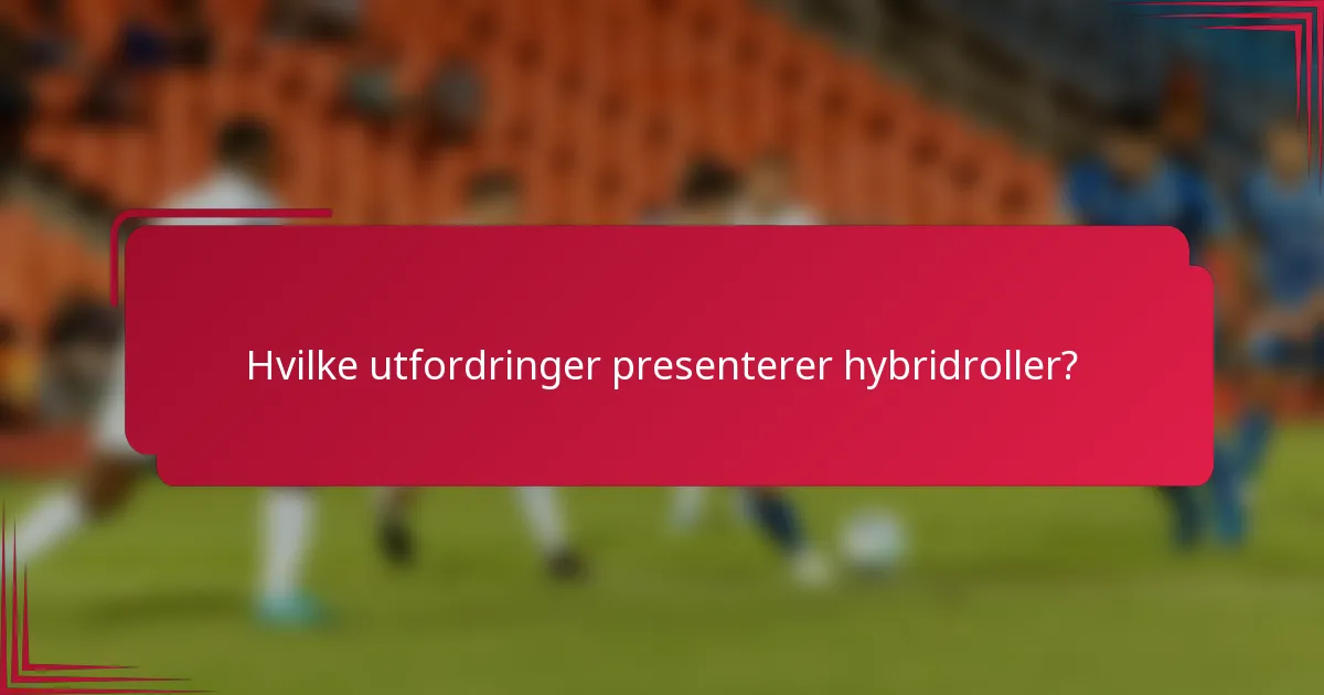 Hvilke utfordringer presenterer hybridroller?