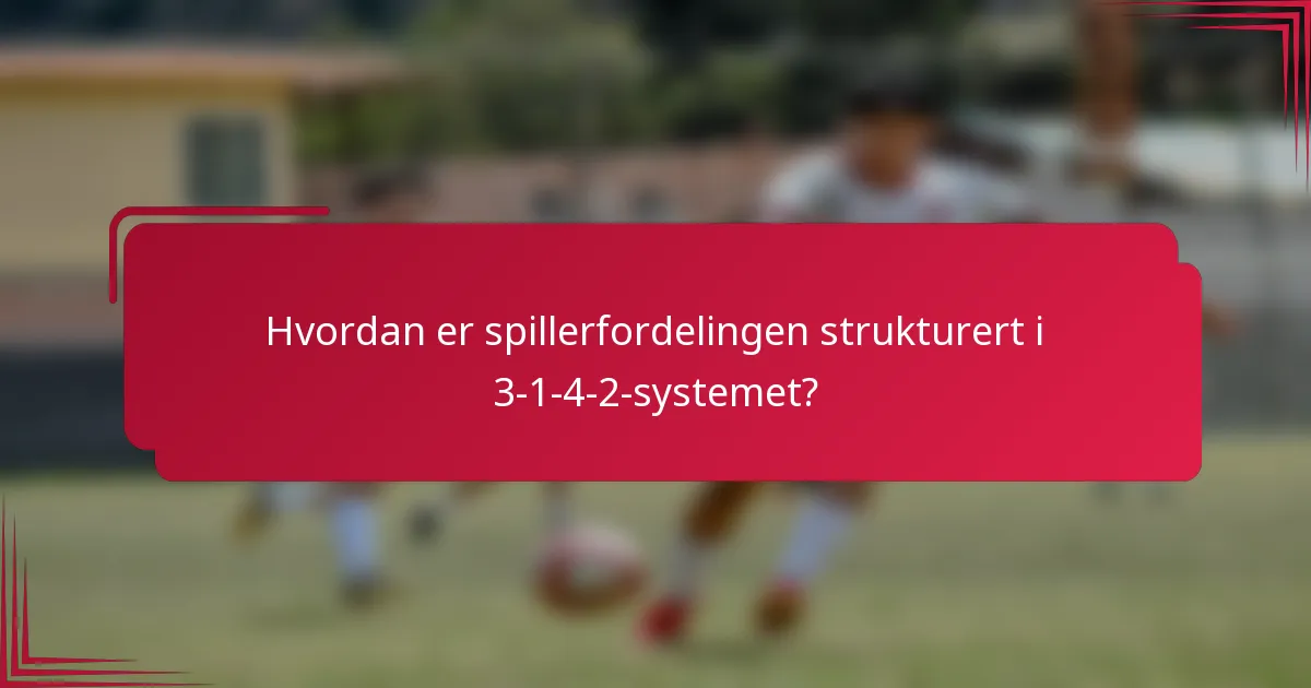 Hvordan er spillerfordelingen strukturert i 3-1-4-2-systemet?