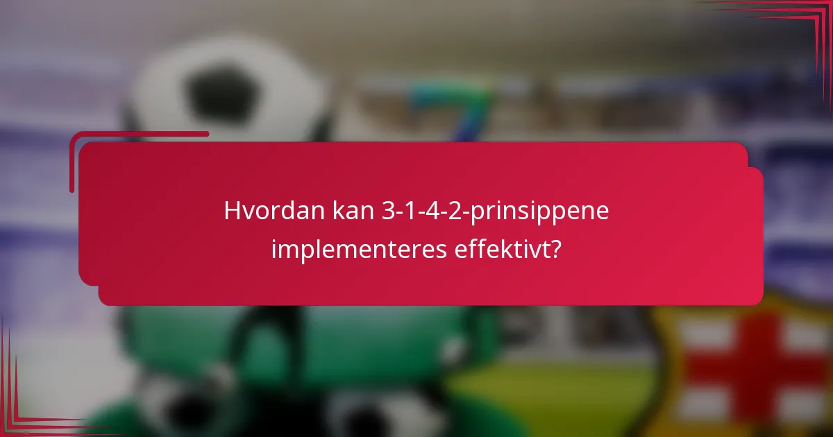 Hvordan kan 3-1-4-2-prinsippene implementeres effektivt?
