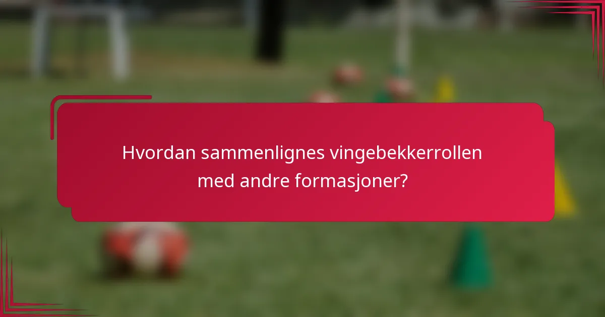 Hvordan sammenlignes vingebekkerrollen med andre formasjoner?