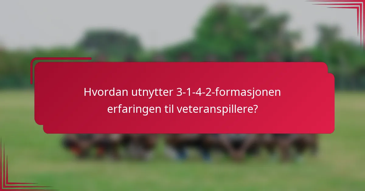 Hvordan utnytter 3-1-4-2-formasjonen erfaringen til veteranspillere?